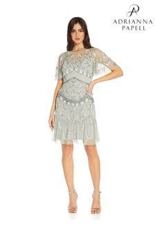 Adrianna Papell Green Beaded Short Dress (U44573) | €330