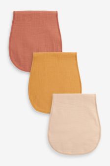 Rust Orange/Ochre Yellow 3 Pack Baby Muslin Burp Cloths (U44598) | 382 UAH