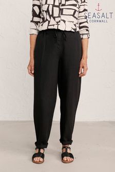 Seasalt Black Tall Stretch Waist Linen Dipping Sun Trousers (U44600) | ₪ 303