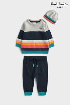 Paul Smith Baby Boys Stripe Knitted Set with Hat (U44696) | €128