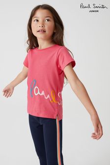 Paul Smith Junior Girls Short Sleeve Pink Signature T-Shirt (U44708) | €21.50