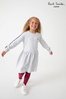 Szara dziewczęca sukienka dresowa Paul Smith Junior w artystyczne paski (U44711) | 240 zł