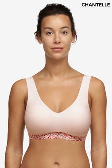 Chantelle Pink Springtime Print Soft Stretch Non-Wired Padded Crop Top (U44921) | ₪ 196