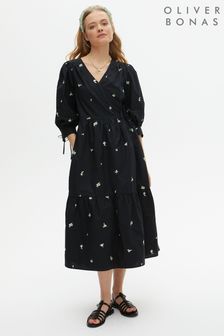 Oliver Bonas Black Wrap Midi Dress (U45095) | 46 €