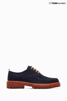 Base London Navy Blue Jersey Suede Shoes (U45168) | $176