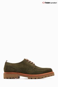 Base London Khaki Green Jersey Suede Shoes (U45176) | ₪ 373