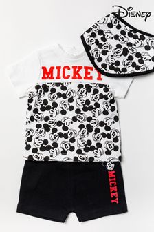 Set pantaloni scurți și bavetă Disney Mickey Mouse negru (U45330) | 120 LEI
