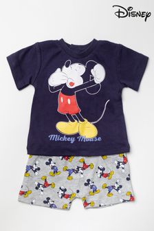 Disney Mickey Mouse White Top, Bottom Snd Bib Set (U45333) | €11