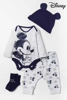 Disney Mickey Mouse White Bodysuit, Joggers, Hat And Socks Set (U45339) | 24 €