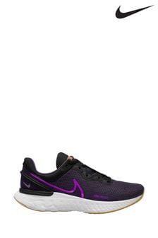 Nike Black/Purple React Miler 3 Road Running Trainers (U45901) | €66