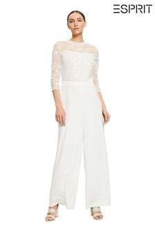 Esprit White Lace Jumpsuit (U46099) | HK$1,175