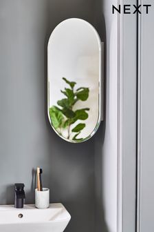 White Mirrored Corner Wall Cabinet (U46138) | kr1 231