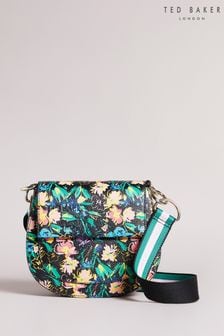 Ted Baker Black Parcell Flirty Texture Branded Webbing Satchel Bag (U46159) | $354