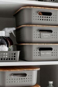 Orthex Grey Smartstore Baskets 1x6L,10L,13L With Bamboo Lids (U46371) | €49