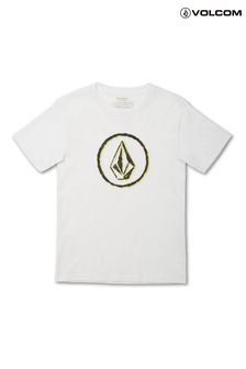 Volcom White Circle Stones Logo Short Sleeve T-Shirt (U46415) | ₪ 93