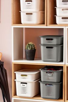 Orthex Grey Smartstore Set of 4 6L Baskets With Lids