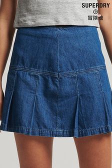 Superdry Blue Vintage Denim Pleat Mini Skirt (U47019) | €44