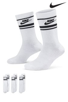 Nike White Sportswear Everyday Essential White Crew Socks (3 Pack) (U47540) | 26 €