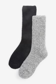 Black/Grey Cosy Slipper Socks 2 Pack (U48652) | 11 €