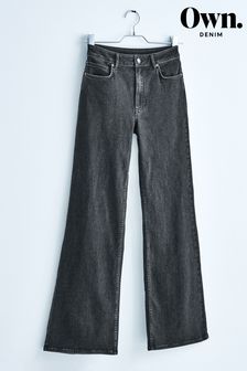 Sivá - Široké džínsy s vysokým pásom Own. (U48668) | €57