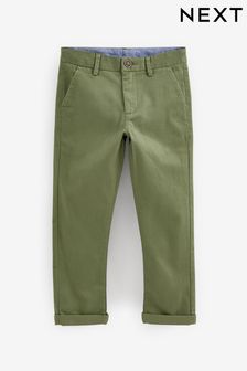 Khaki Green Regular Fit Next Stretch Chino Trousers (3-17yrs) (U48781) | kr160 - kr226