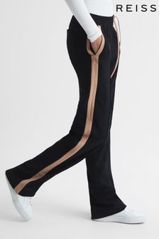 Reiss Black Frazer Petite Wide Leg Side Stripe Trousers (U49188) | €195