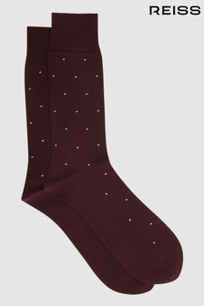 Reiss Bordeaux Mario Spot Polka Dot Socks (U49338) | 74 QAR