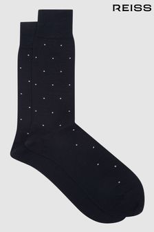 Navy - Reiss Mario Spot Polka Dot Socks (U49339) | kr180