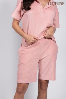 LatteLove Desert Rose Pink Terry Towel Bermuda Shorts (U50054) | €31