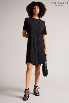 Ted Baker Julina Grey T-Shirt Dress With Shoulder Detail (U50379) | €46