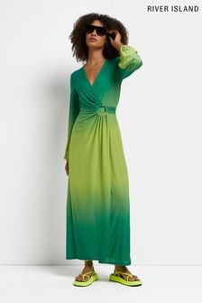 River Island Green Ls Ring Side Ombre Midi Dress (U50911) | 62 €