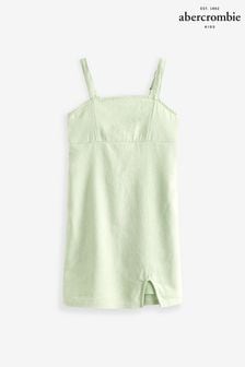 Зеленое льняное платье с принтом Abercrombie & Fitch (U50989) | €14