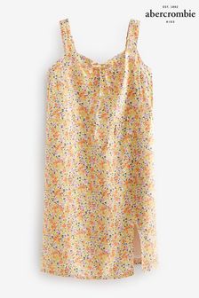 Оранжевое/розовое платье миди с цветочным принтом Abercrombie & Fitch (U51004) | €15