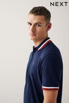 Navy Blue/Red Tipped Regular Fit Polo Shirt (U51151) | OMR10