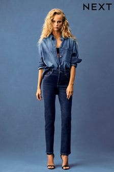 70-і роки блакитний - Власний. Прямі джинси середнього підйому (U51863) | 1 288 ₴