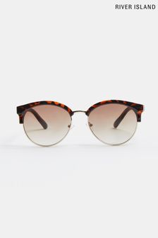 River Island Brown Bar Arm Clubmaster Sunglasses (U52155) | $19
