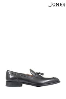 Jones Bootmaker Mens Devon Black Leather Tassel Loafers (U52160) | €140
