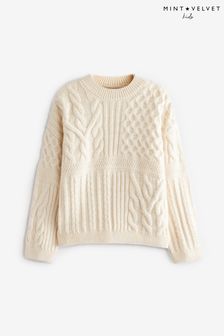 Bež - Kitasto pleten pulover iz mešanega materiala Mint Velvet (U 52607) | €27 - €31