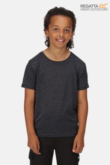 Черная детская футболка из быстросохнущей ткани Regatta Fingal (U52852) | €10