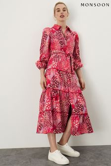 Monsoon Red Freya Tiered Shirt Dress (U52885) | 80 €