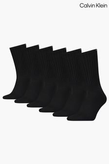 Calvin Klein Black Crew Socks 6 Pack (U53214) | SGD 43