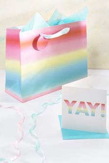 Pastel Ombre Card and Gift Bag Set (U53401) | SGD 7