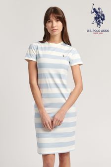 U.S. Polo Assn. Womens Blue USPA Striped T-Shirt Dress (U53442) | €51