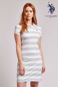 U.S. Polo Assn. Womens Blue Striped Polo Dress (U53444) | €63