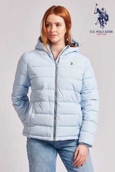 מעיל דובון מרופד דק לנשים של U.S. Polo Assn. בצבע כחול (U53472) | ‏419 ₪