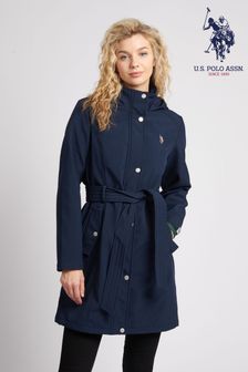 U.S. Polo Assn. Womens Blue Belted Trench Coat (U53474) | €118