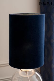 Navy Blue Cylindrical Velvet Light Shade (U53790) | 20 €