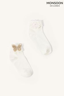 Monsoon Pink Butterfly And Flower Socks Multipack (U53911) | €15.50