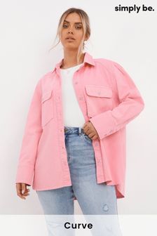 Jachetă din denim Simply Be roz bombon (U53958) | 234 LEI