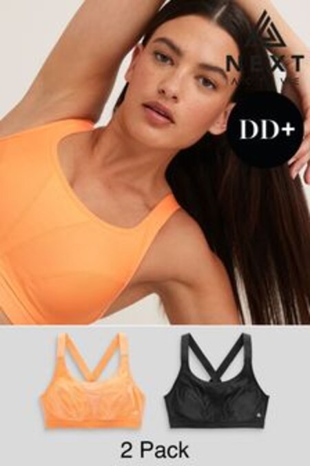 Naranja/negro - Pack de 2 tops deportivos cortos de alto impacto Active de Next (U54197) | 38 €